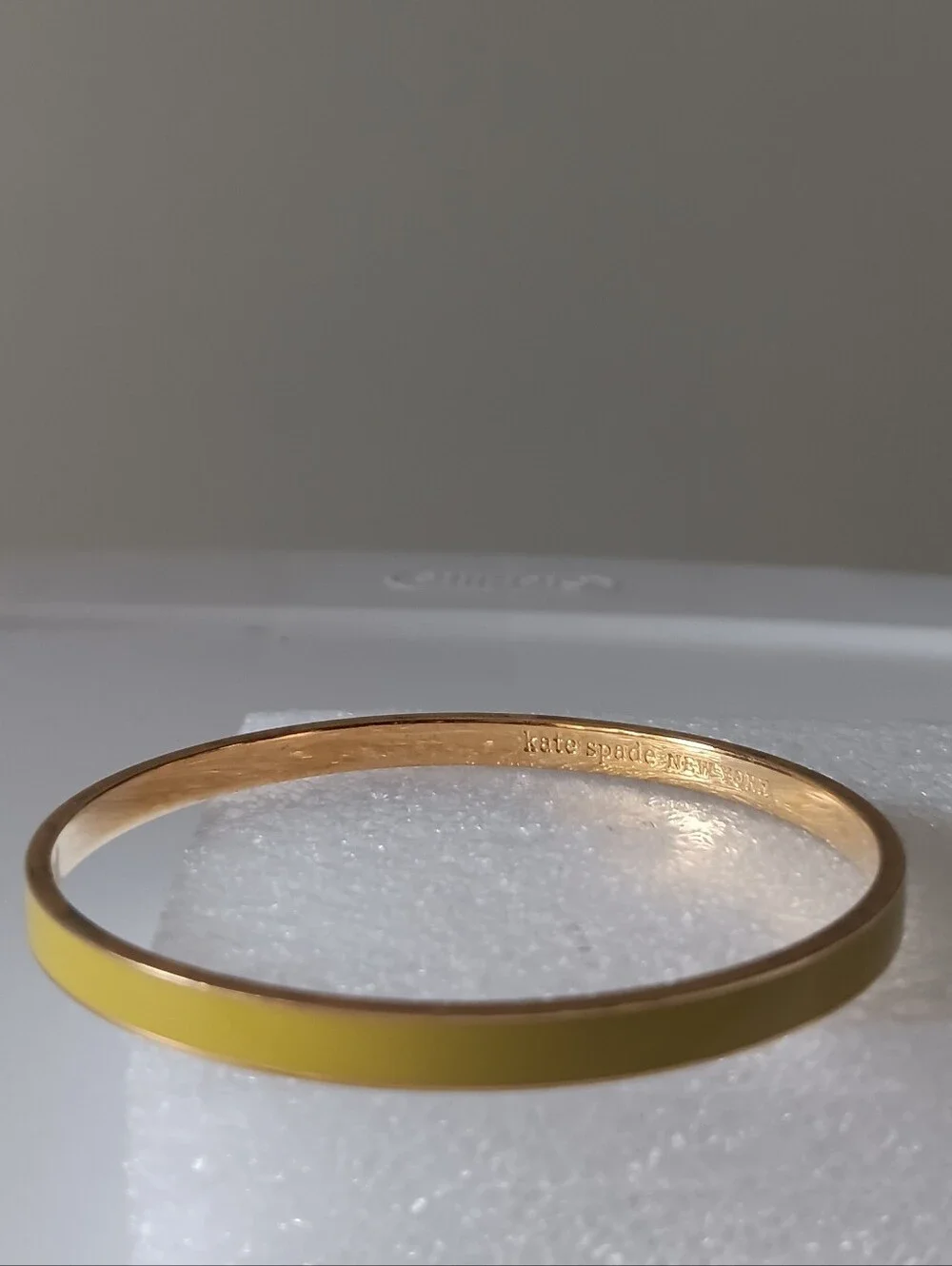 Kate Spade So Far So Good Enamel Bangle Bracelet Yellow Gold 2.5